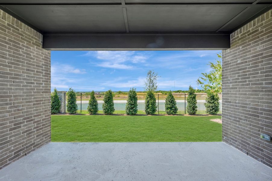 Exterior details and patio area of a home in Redden Farms - Manor Series, Midlothian (Image 3).