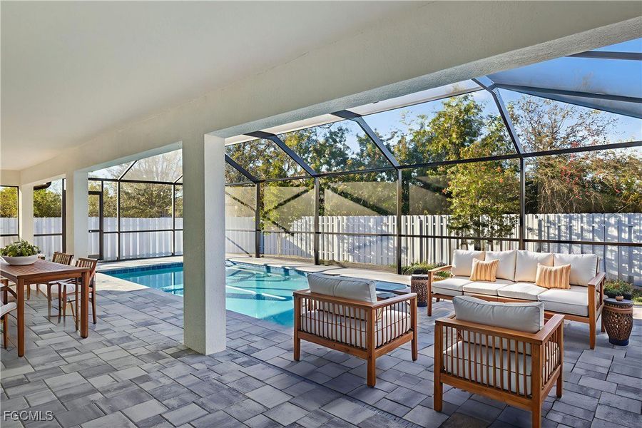 Exterior details and patio area of a home in Cape Coral, Cape Coral (Image 3).