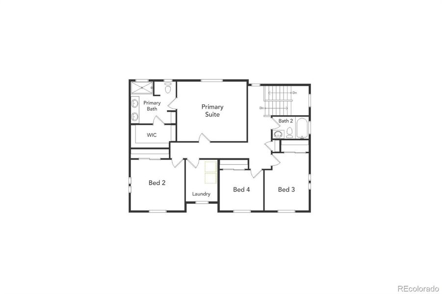 2D floor plan layout of this home in Green Valley Ranch, Aurora, CO (Image 4).