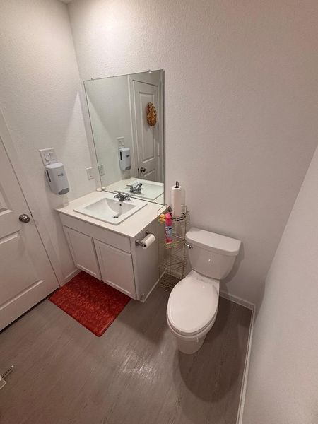 Full view of guest bathroom. Full view of guest bathroom.