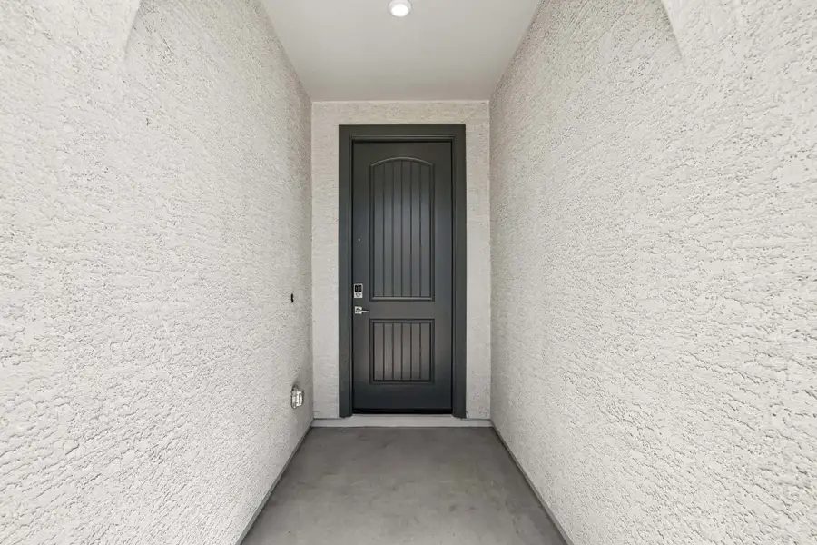 A door in a room.
