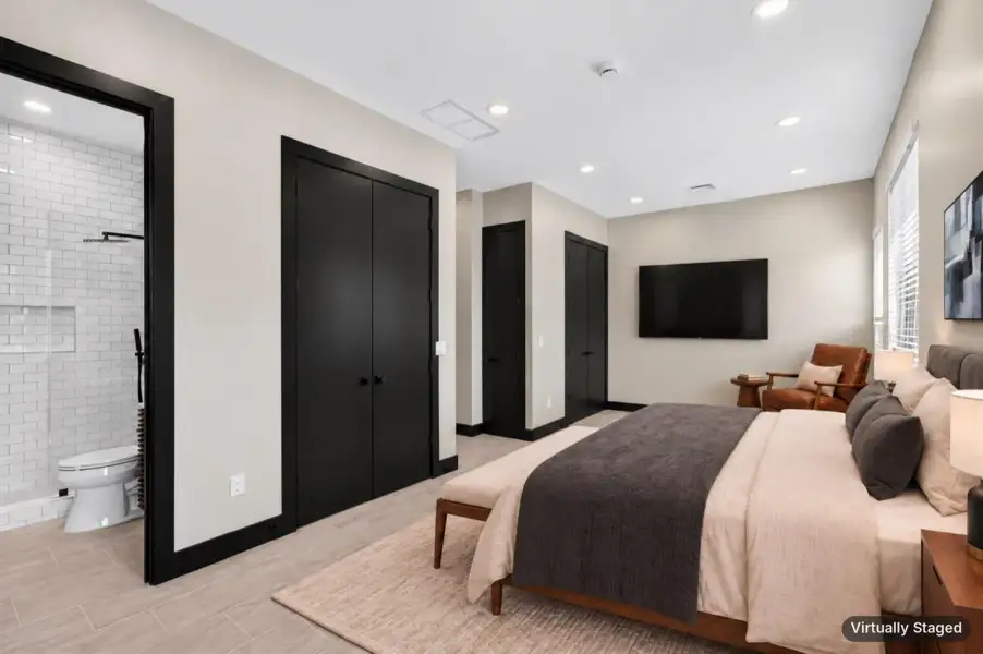 Virtually staged bedroom