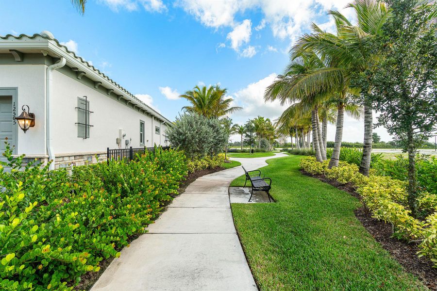Exterior details and patio area of a home in Avondale at Avenir, Palm Beach Gardens (Image 3). Exterior details and patio area of a home in Avondale at Avenir, Palm Beach Gardens (Image 3).