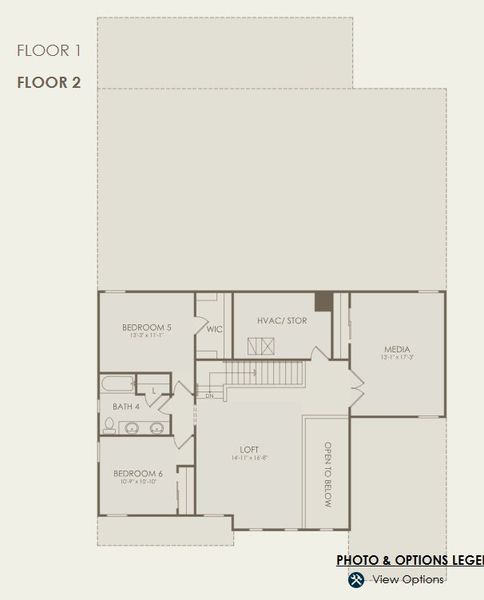 2D floor plan layout for the Merlot Grand by Pulte Homes in Westerly Park at Wildlight, Wildlight, FL (Image 3).