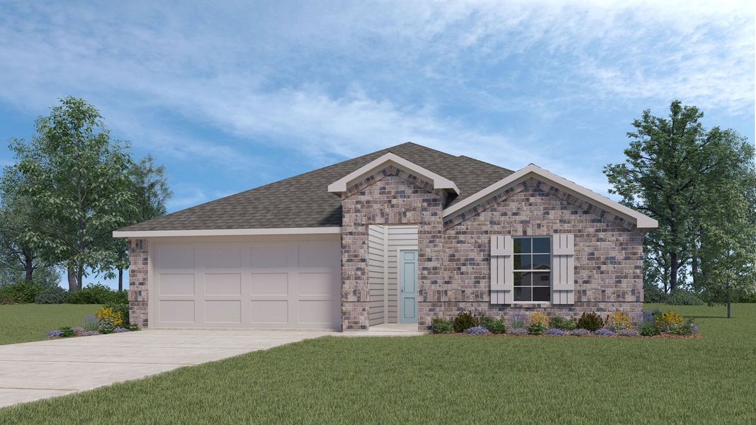 Front exterior of a new home in Rancho Vista, Corpus Christi, TX, highlighting curb appeal (Image 1). Front exterior of a new home in Rancho Vista, Corpus Christi, TX, highlighting curb appeal (Image 1).