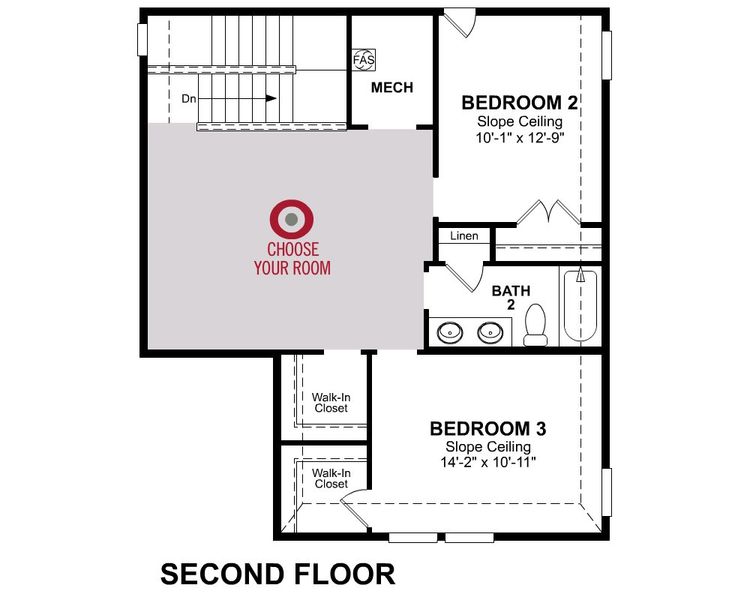 2D floor plan layout for the Cactus by Beazer Homes in Cottonwood, Dorchester, TX (Image 4).