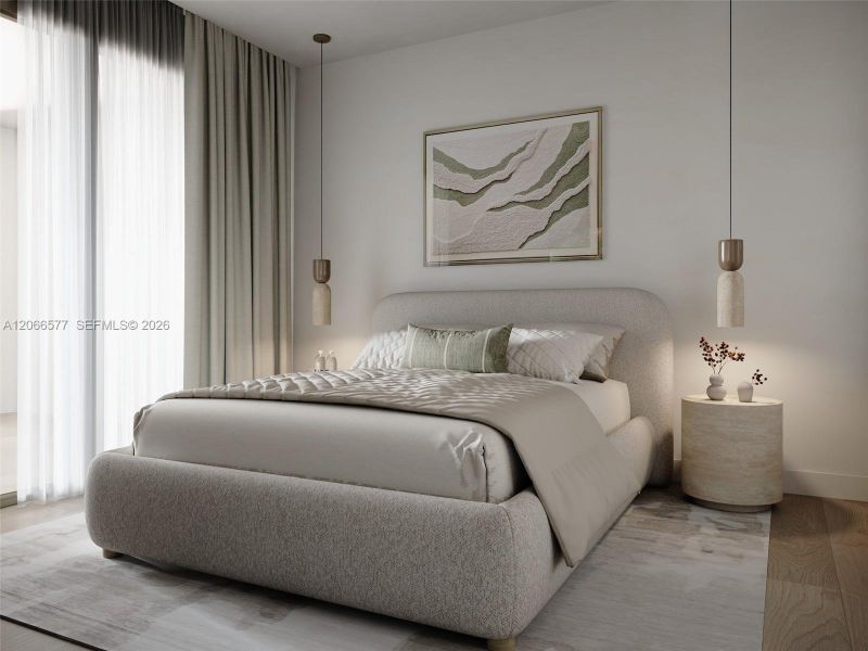 Furnished interior view inside a new home in , Miami (Image 13).