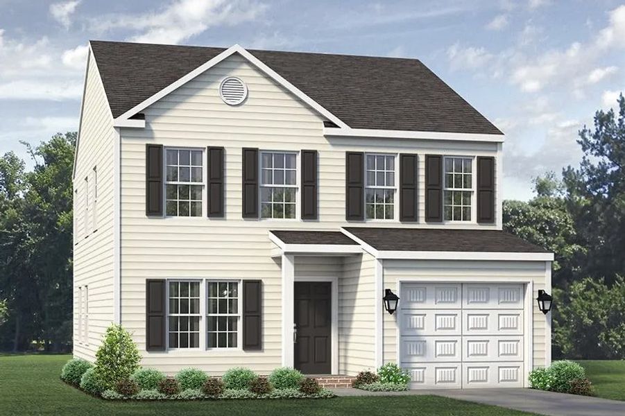 Representative exterior photo of a completed home built from the Irvine by Keystone Homes NC in The Wilcox, Greensboro, NC (Image 24).