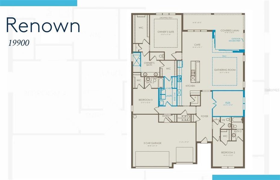 2D floor plan layout of this home in Del Webb Catalina, Lakewood Ranch, FL (Image 3).