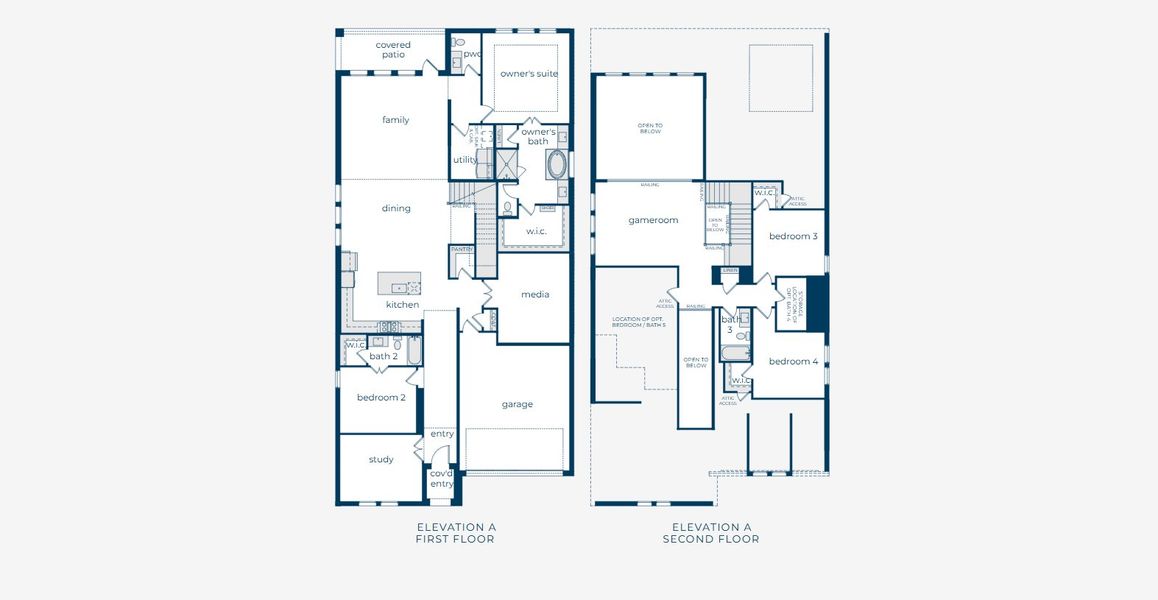 2D floor plan layout for the Sophie by Normandy Homes in Rainwater Crossing, Celina, TX (Image 3).