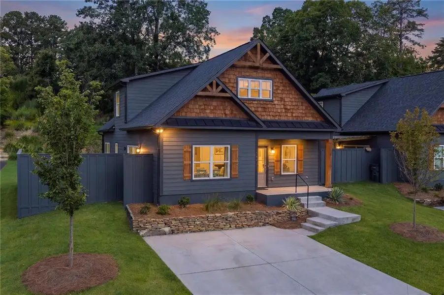 Front exterior of a new home in , Waleska, GA, highlighting curb appeal (Image 22).