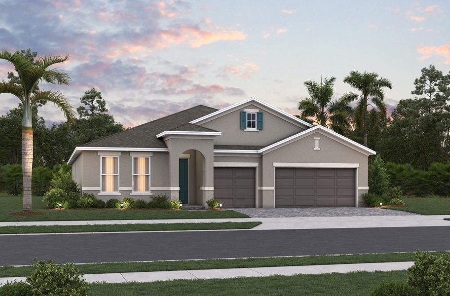Representative exterior photo of a completed home built from the Hudson by Beazer Homes in Acuera Estates, Apopka, FL (Image 2). Representative exterior photo of a completed home built from the Hudson by Beazer Homes in Acuera Estates, Apopka, FL (Image 2).