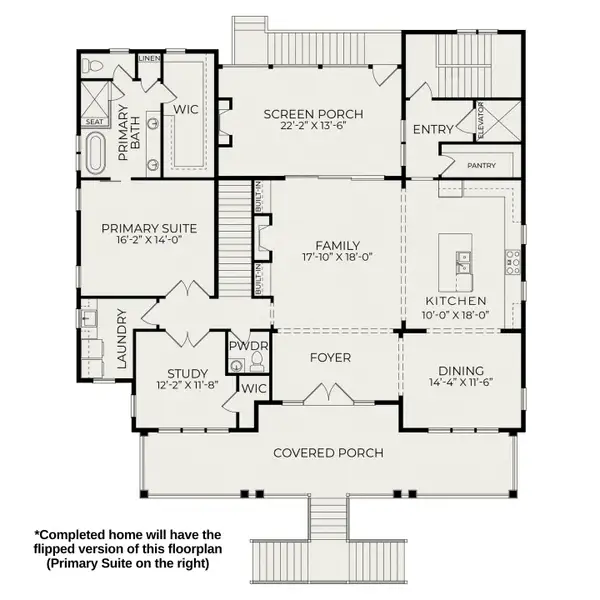 2D floor plan layout of this home in Beau Coast, Beaufort, NC (Image 2).