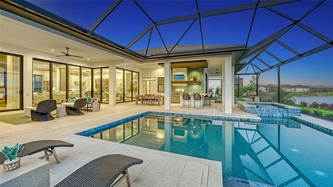 Exterior details and patio area of a home in Wild Blue at Waterside, Sarasota (Image 47).