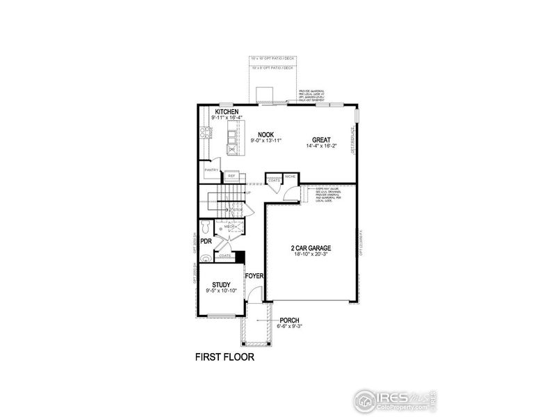 2D floor plan layout of this home in Brighton Crossing, Brighton, CO (Image 4).