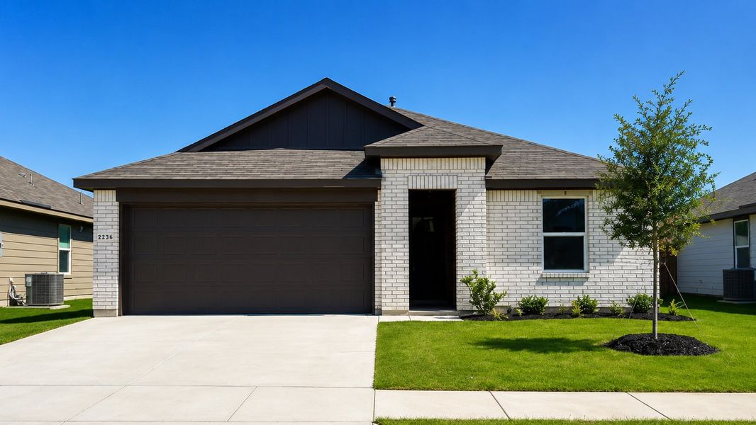 Front exterior of a new home in Longhorn Estates, Fort Worth, TX, highlighting curb appeal (Image 1). Front exterior of a new home in Longhorn Estates, Fort Worth, TX, highlighting curb appeal (Image 1).
