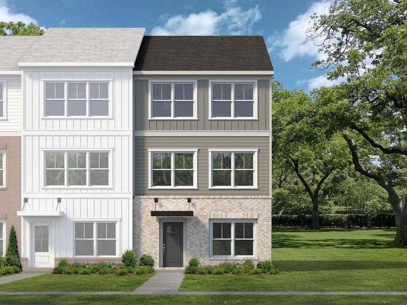 Front exterior of a new home in Magnolia Grove, Mableton, GA, highlighting curb appeal (Image 1). Front exterior of a new home in Magnolia Grove, Mableton, GA, highlighting curb appeal (Image 1).
