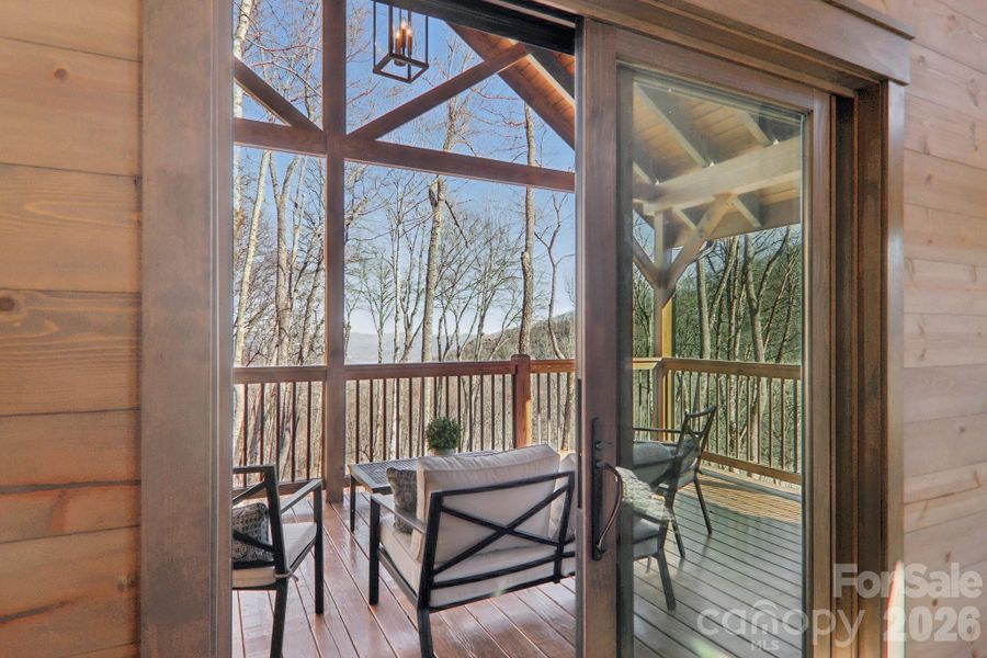 Exterior details and patio area of a home in , Maggie Valley (Image 3).
