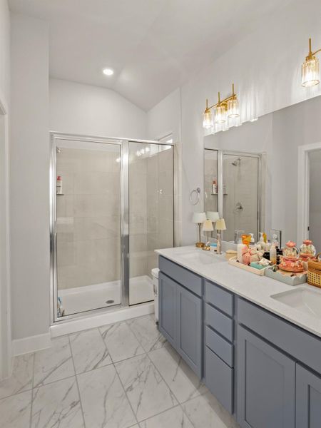 Furnished interior view inside a new home in The Colony, Bastrop (Image 14). Furnished interior view inside a new home in The Colony, Bastrop (Image 14).