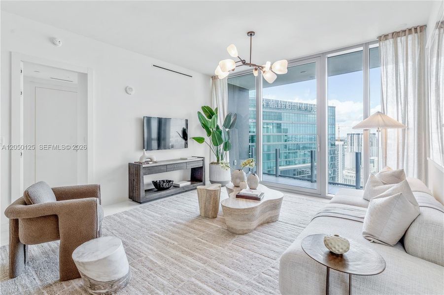 Furnished interior view inside a new home in , Miami (Image 15). Furnished interior view inside a new home in , Miami (Image 15).