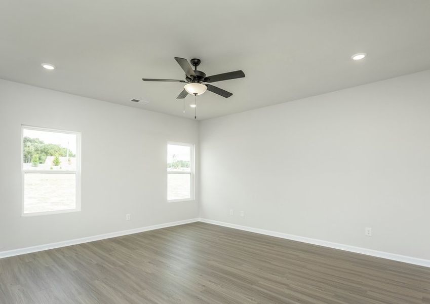 The living room is spacious