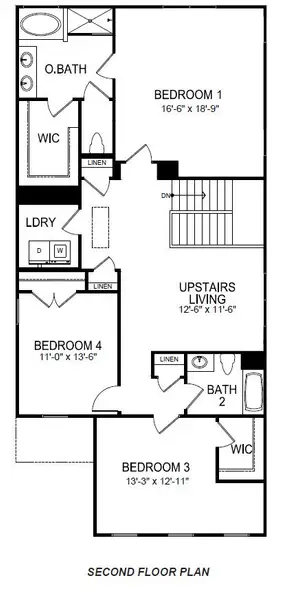 2D floor plan layout for the LANDON by D.R. Horton in Sycamore Cove, Woodruff, SC (Image 5). 2D floor plan layout for the LANDON by D.R. Horton in Sycamore Cove, Woodruff, SC (Image 5).