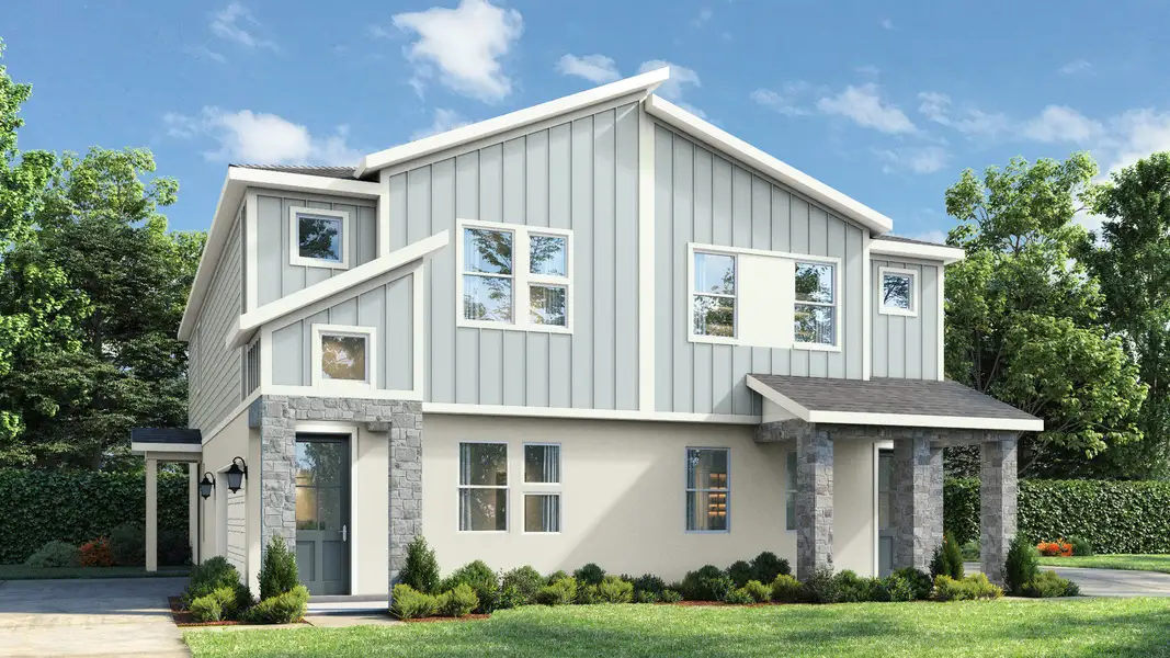 Sequoia Elevation D with Stone