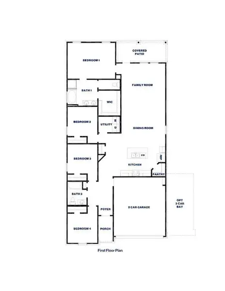 2D floor plan layout of this home in Sunterra Lakes, Brookshire, TX (Image 2).