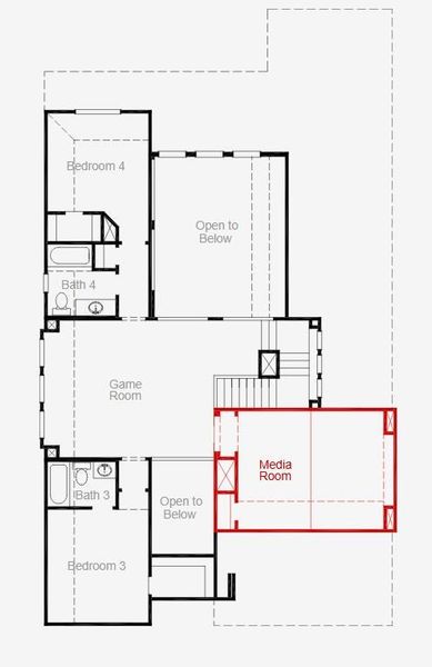 2D floor plan layout of this home in Painted Tree, McKinney, TX (Image 6).