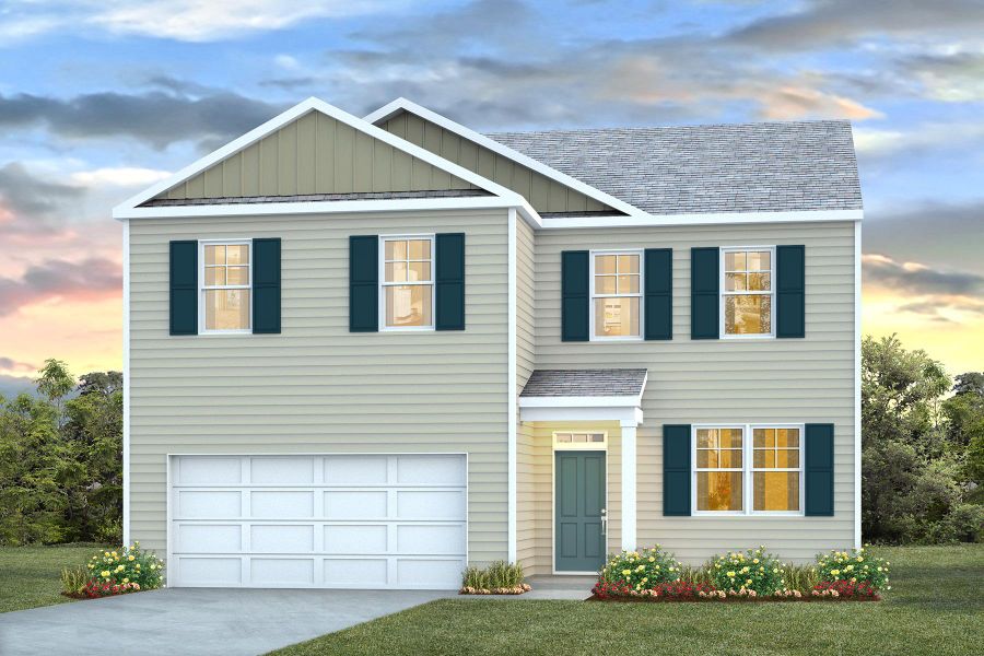 Representative exterior photo of a completed home built from the Galen by D.R. Horton in Jordanville Farms, Galivants Ferry, SC (Image 24).