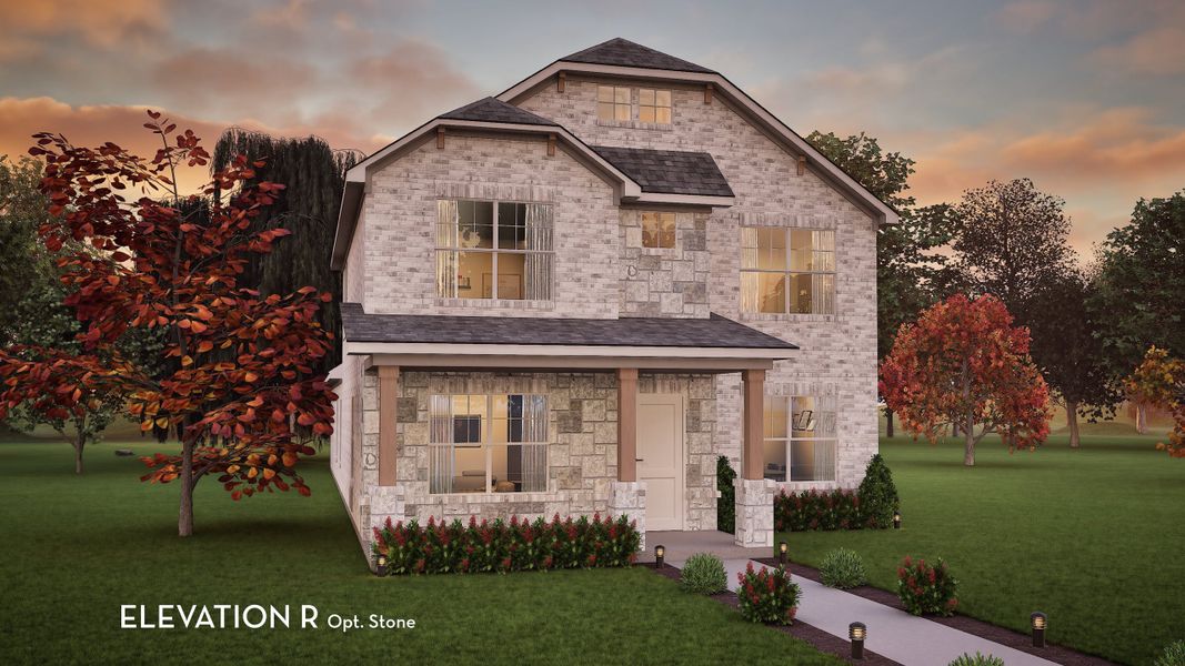 Representative exterior photo of a completed home built from the Diamond by CastleRock Communities in Infinity Square, Kyle, TX (Image 19).