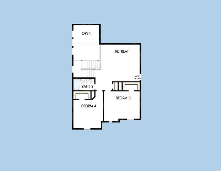 2D floor plan layout for the The Dandridge by David Weekley Homes in Myrtle Creek, Waxahachie, TX (Image 3). 2D floor plan layout for the The Dandridge by David Weekley Homes in Myrtle Creek, Waxahachie, TX (Image 3).
