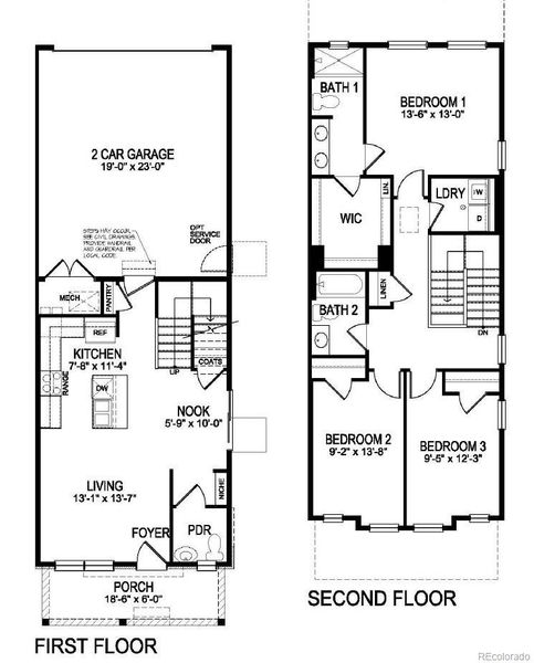 2D floor plan layout of this home in Horizon Uptown, Aurora, CO (Image 3).