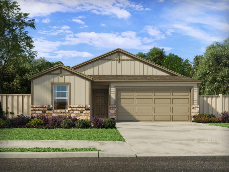 View of front of property featuring a garage