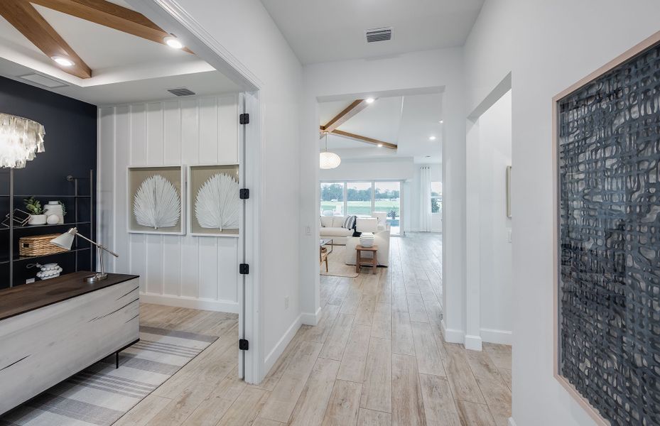 Welcoming foyer with enclosed flex room Welcoming foyer with enclosed flex room