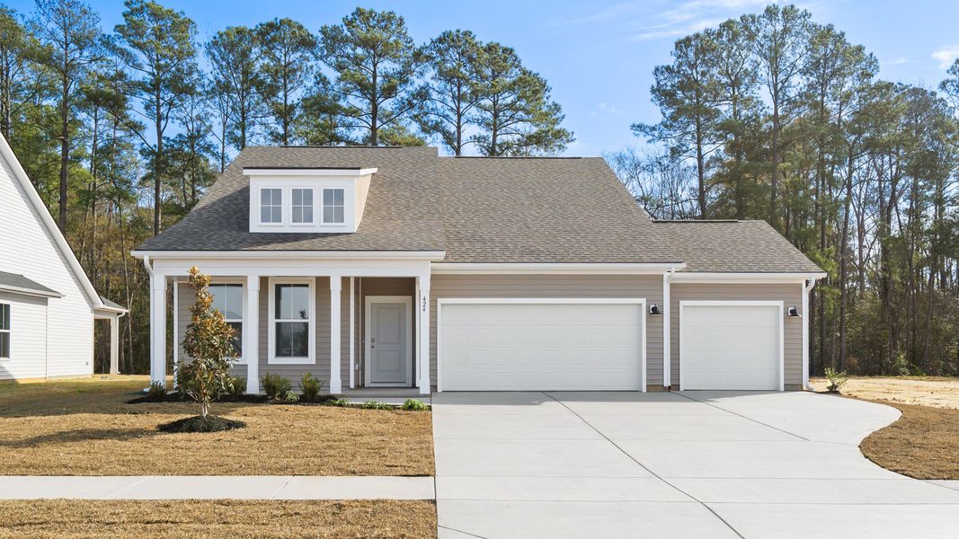 Chelsea Elevation 4 at Chestnut Farms in Longs, SC with front porch and upper-level window detail Chelsea Elevation 4 at Chestnut Farms in Longs, SC with front porch and upper-level window detail