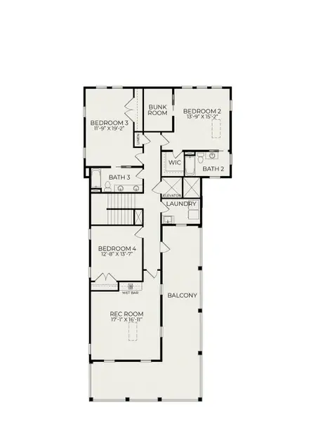 2D floor plan layout of this home in Beau Coast, Beaufort, NC (Image 3).