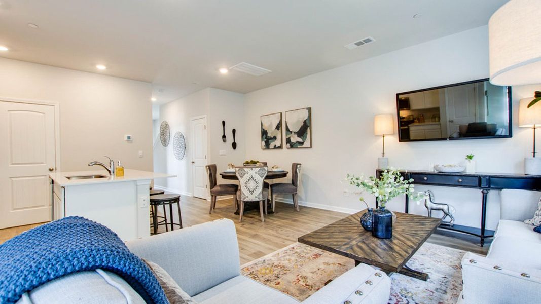 Furnished interior view inside a new home in River Landing Townhomes, Murfreesboro (Image 14). Furnished interior view inside a new home in River Landing Townhomes, Murfreesboro (Image 14).