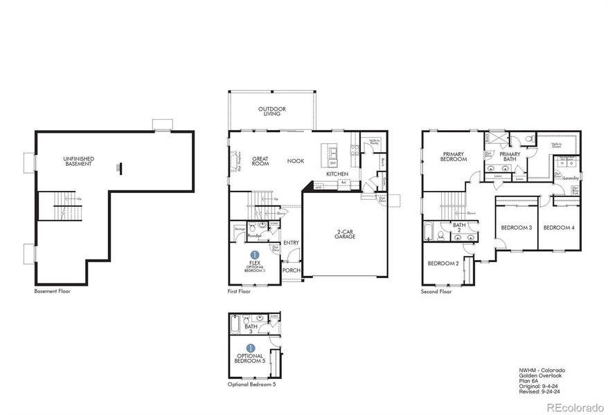 2D floor plan layout of this home in The Manors Collection at Golden Overlook, Golden, CO (Image 2).