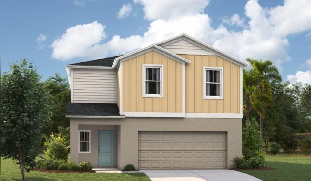 Front exterior of a new home in Davis Landing, Wimauma, FL, highlighting curb appeal (Image 1). Front exterior of a new home in Davis Landing, Wimauma, FL, highlighting curb appeal (Image 1).