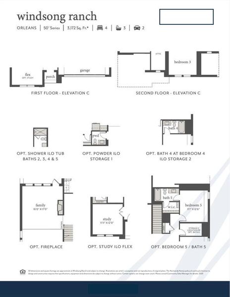 This fantastic home offers elevation C, optional 4th bath, study, optional 5th bed-bath and so much more!