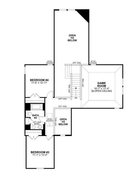 2D floor plan layout of this home in Sorella, Tomball, TX (Image 3).
