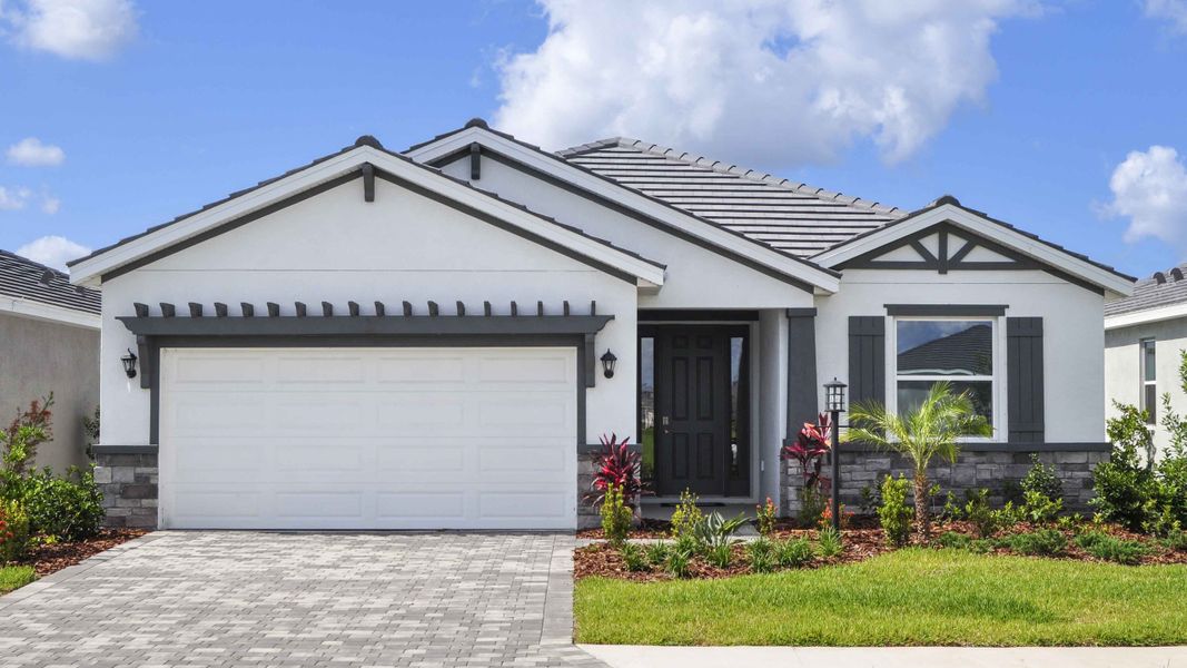 Representative exterior photo of a completed home built from the Laurel by D.R. Horton in Star Farms at Lakewood Ranch, Bradenton, FL (Image 18).