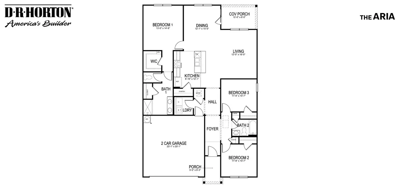 2D floor plan layout of this home in Savannah Lakes, Lewisburg, TN (Image 2).