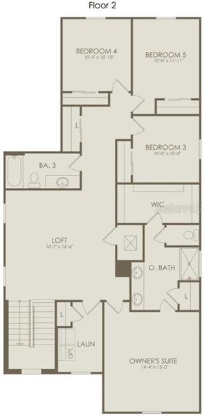 2D floor plan layout of this home in EverBe, Orlando, FL (Image 3). 2D floor plan layout of this home in EverBe, Orlando, FL (Image 3).