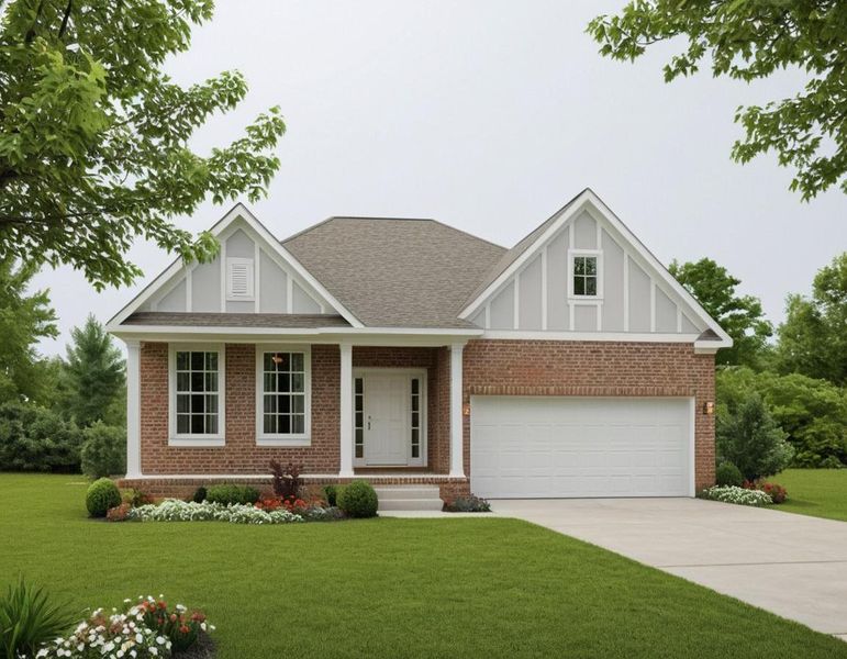 Front exterior of a new home in The Retreat at Norman Farm, Hendersonville, TN, highlighting curb appeal (Image 19).