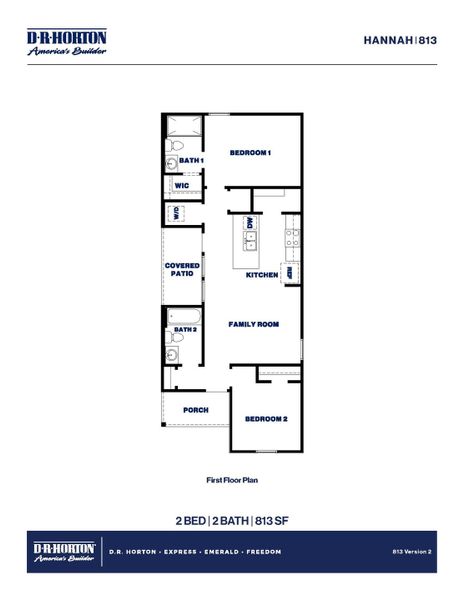 2D floor plan layout for the Hannah 813 - 20' by D.R. Horton in Pineapple Square, Houston, TX (Image 3). 2D floor plan layout for the Hannah 813 - 20' by D.R. Horton in Pineapple Square, Houston, TX (Image 3).