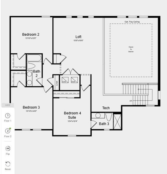 2D floor plan layout for the Nantucket by Taylor Morrison in Windward Preserve, Cocoa, FL (Image 3).