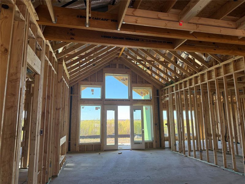 Miscellaneous room featuring high vaulted ceiling Miscellaneous room featuring high vaulted ceiling