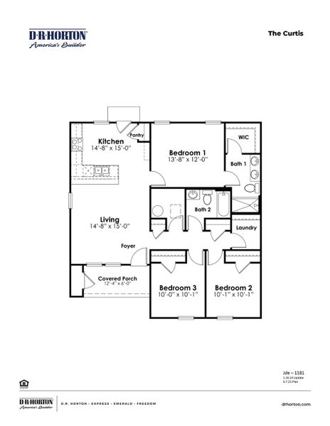 2D floor plan layout of this home in Sandpiper Place, Myrtle Beach, SC (Image 2).